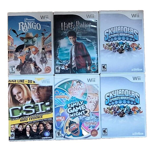 Wii Games Lot Of 6 Bundle with books